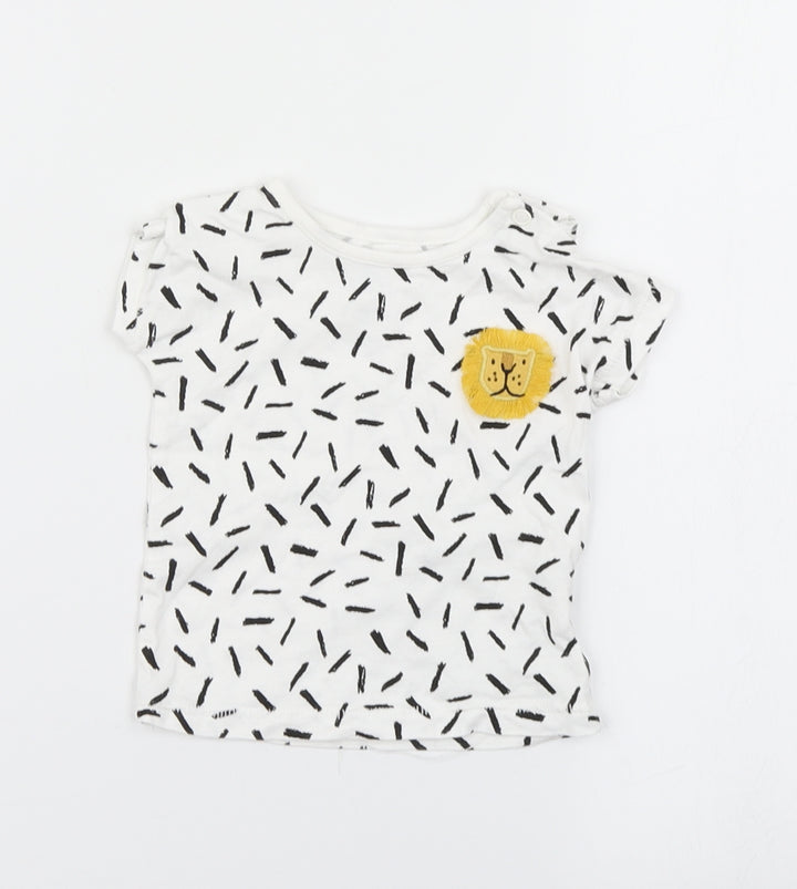 Fred & Floe Boys White   Basic T-Shirt Size 0-3 Months