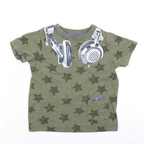 NEXT Boys Green Spotted  Basic T-Shirt Size 12-18 Months  - Star Print