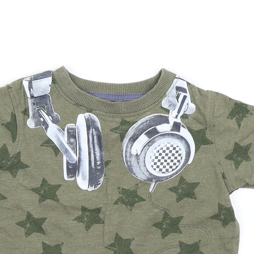 NEXT Boys Green Spotted  Basic T-Shirt Size 12-18 Months  - Star Print