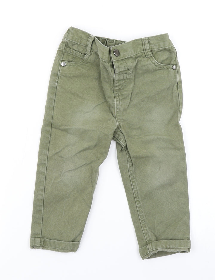 F&F Boys Green   Capri Trousers Size 12-18 Months