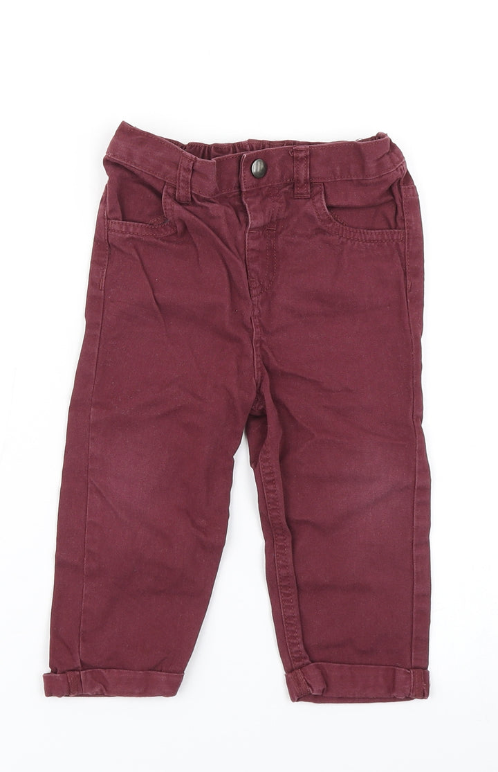 F&F Boys Purple Cargo Trousers Size 12-18 Months