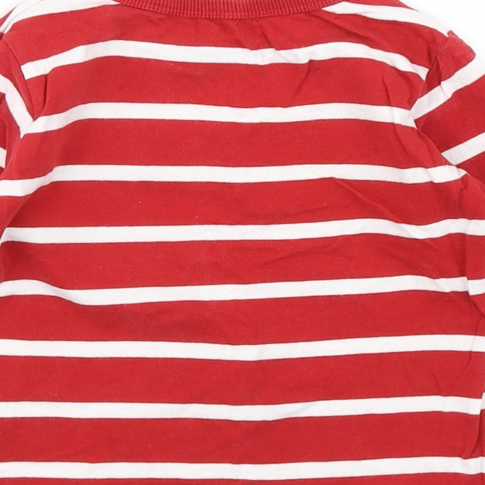 NEXT Boys Red Striped  Basic T-Shirt Size 12-18 Months  - Christmas Tshirt Reindeer