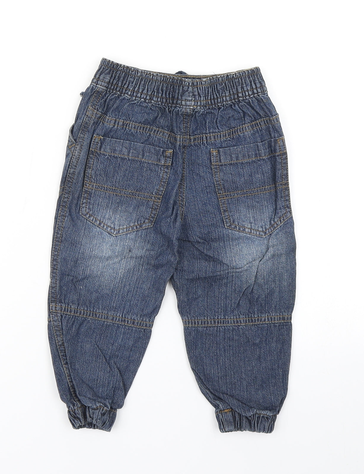 Rebel Boys Blue  Denim Cargo Jeans Size 12-18 Months