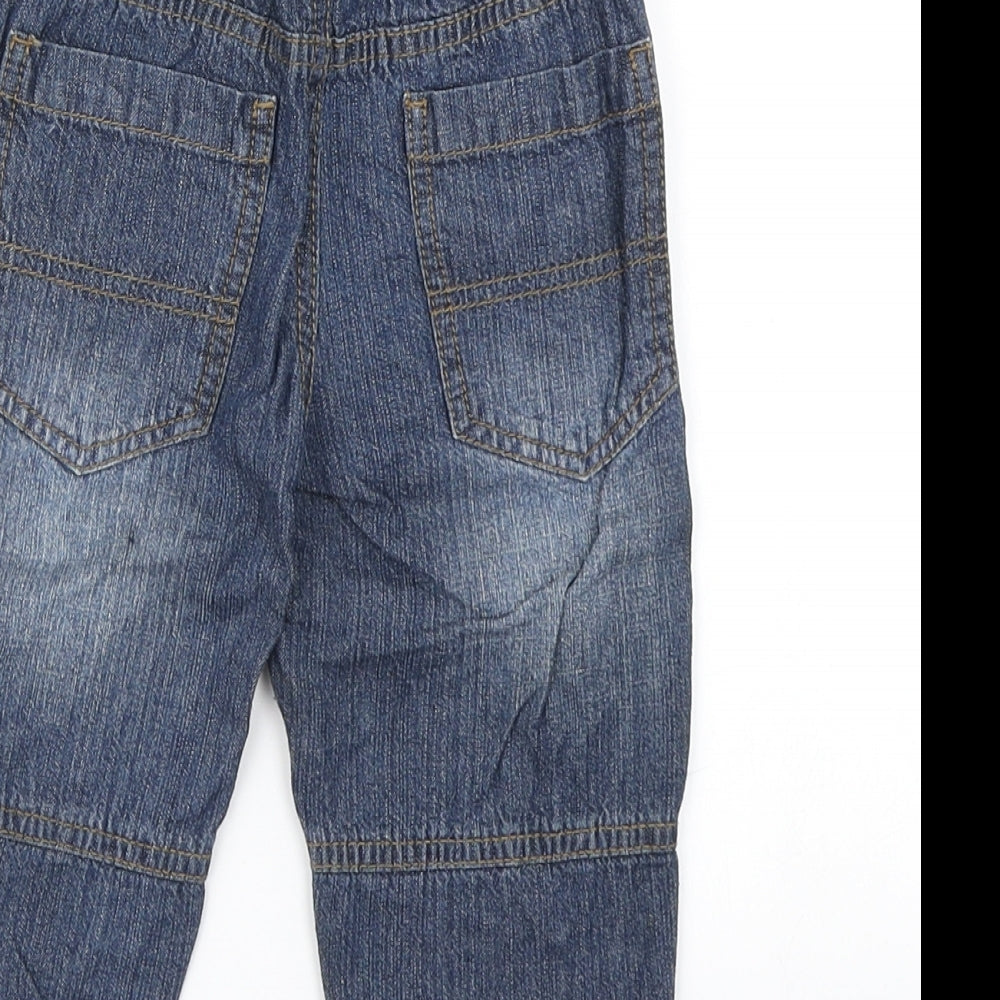 Rebel Boys Blue  Denim Cargo Jeans Size 12-18 Months