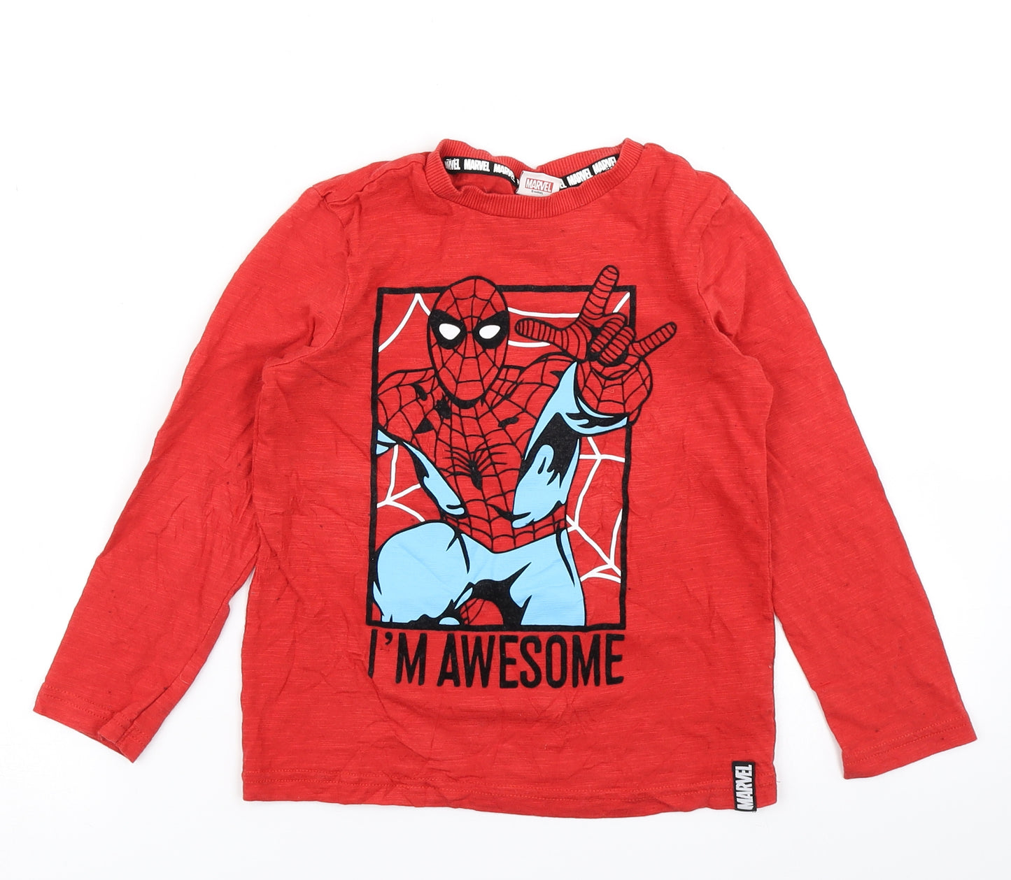 Tesco Boys Red   Basic T-Shirt Size 6-7 Years  - Marvel Spiderman