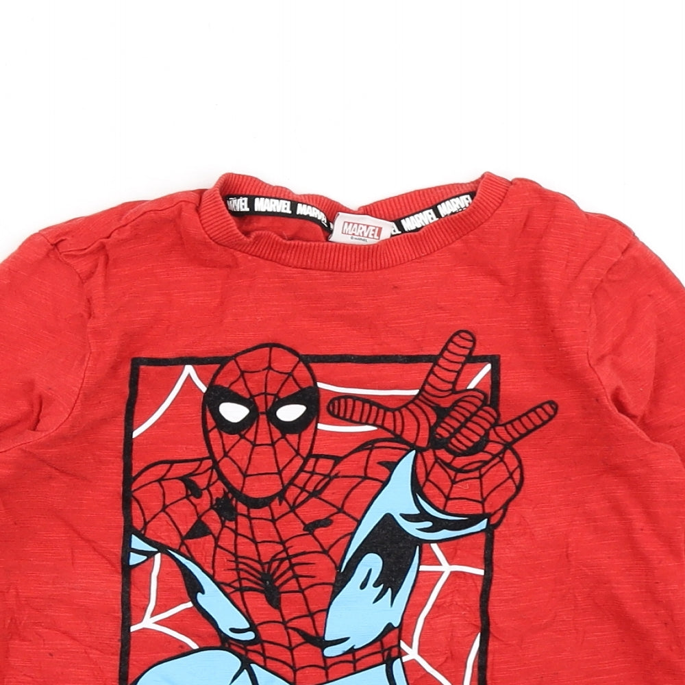 Tesco Boys Red   Basic T-Shirt Size 6-7 Years  - Marvel Spiderman