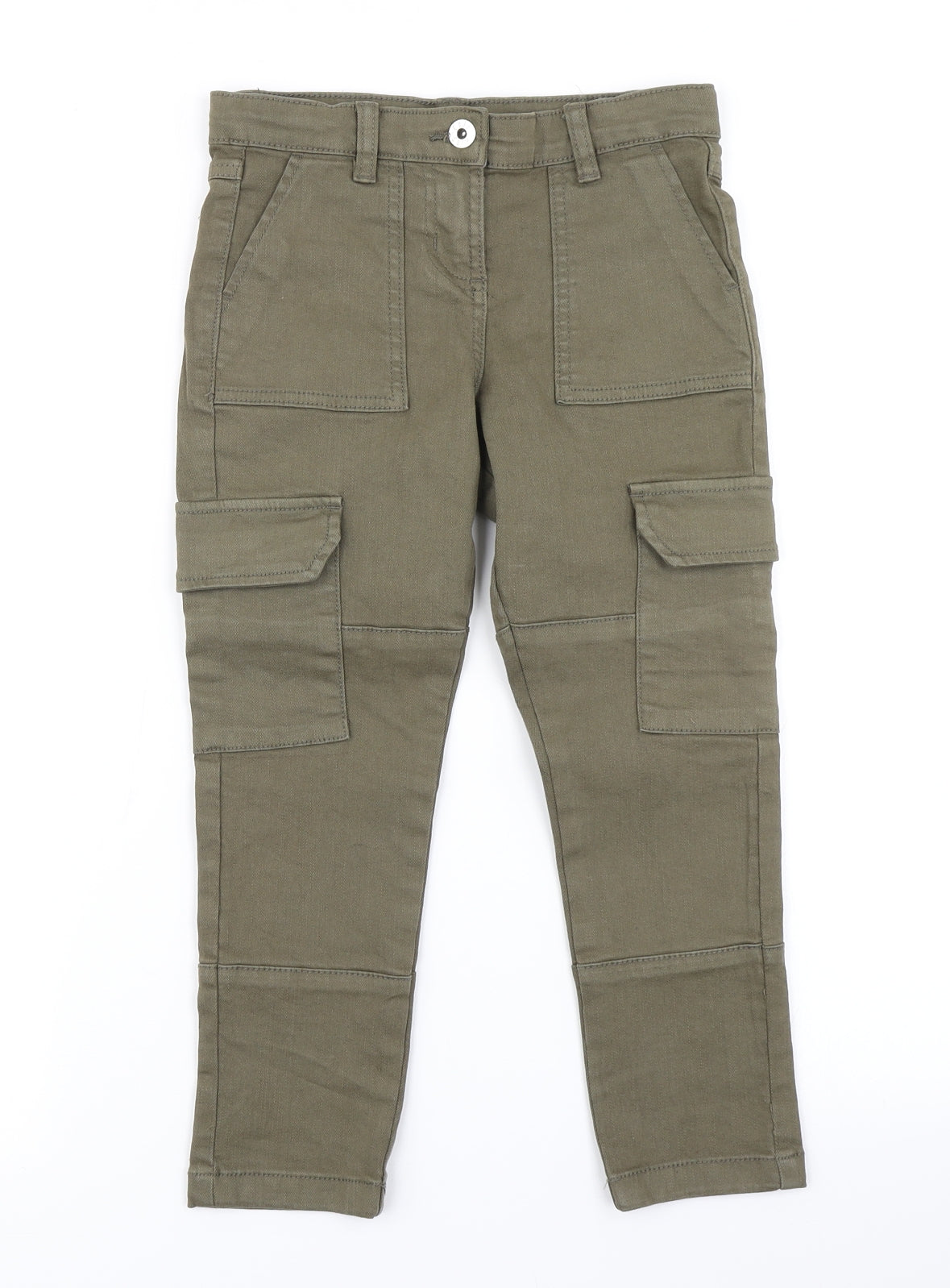 Miss Evie Girls Green  Denim Cargo Trousers Size 6-7 Years