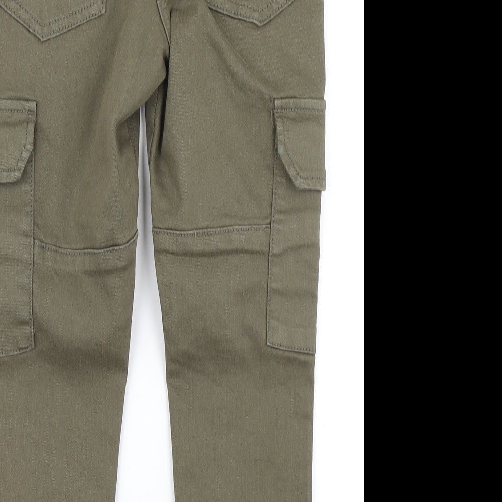 Miss Evie Girls Green  Denim Cargo Trousers Size 6-7 Years