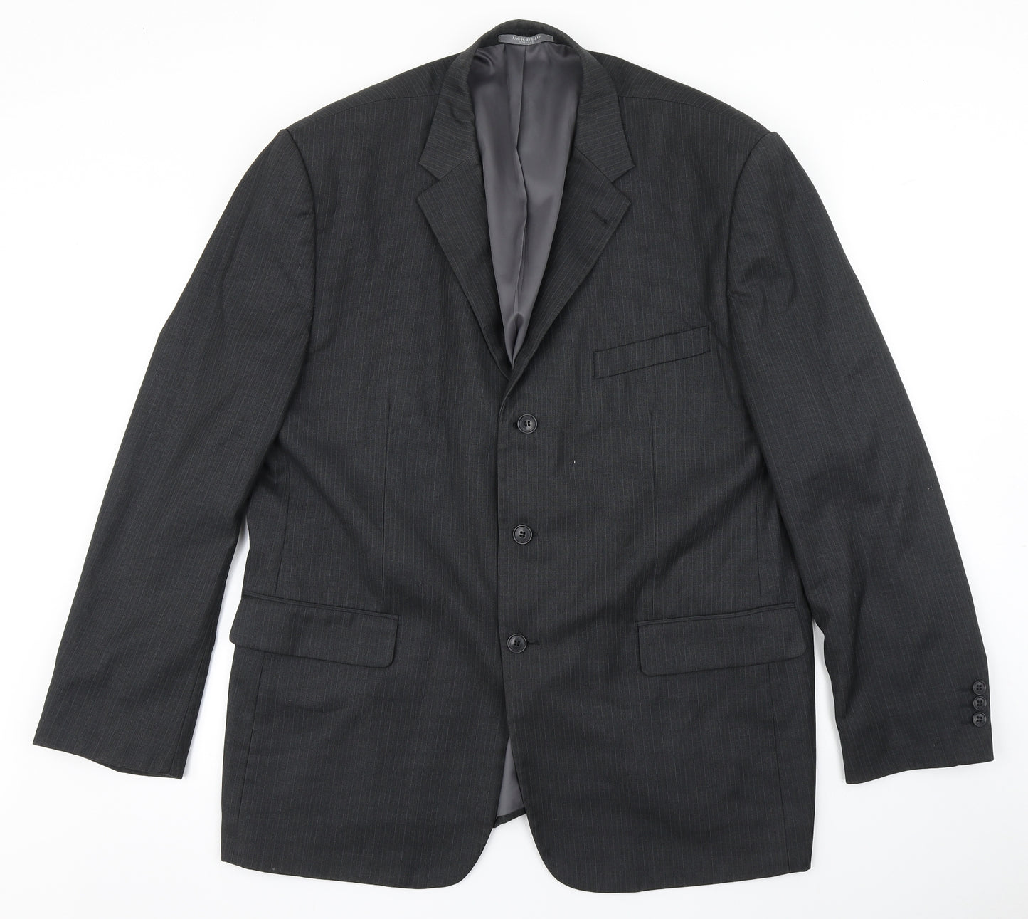 Jack Reid Mens Black Striped  Jacket Blazer Size 48