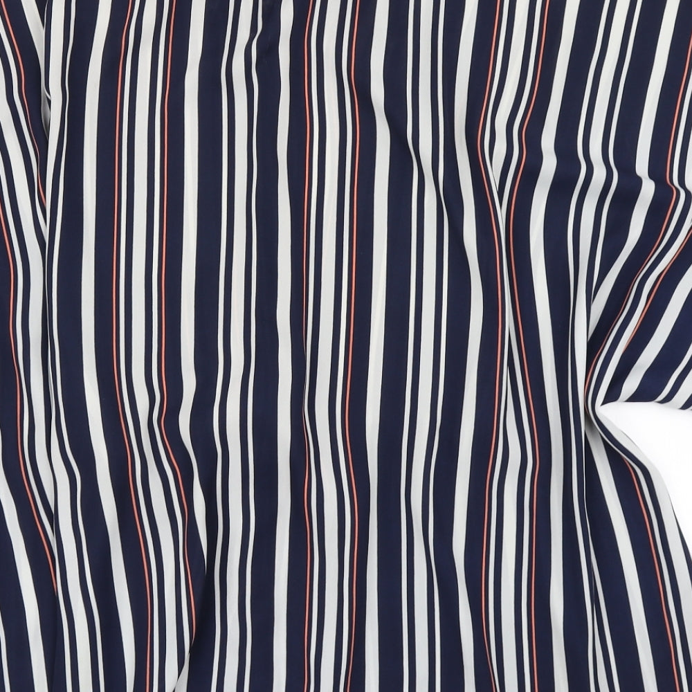 George Womens Blue Striped  Basic Blouse Size 22