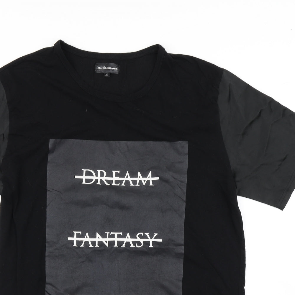 Maniere De Voir Womens Black   Basic T-Shirt Size XL