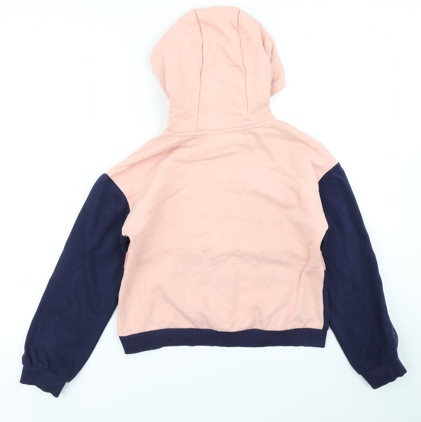 Nutmeg Girls Pink Colourblock  Pullover Hoodie Size 9-10 Years