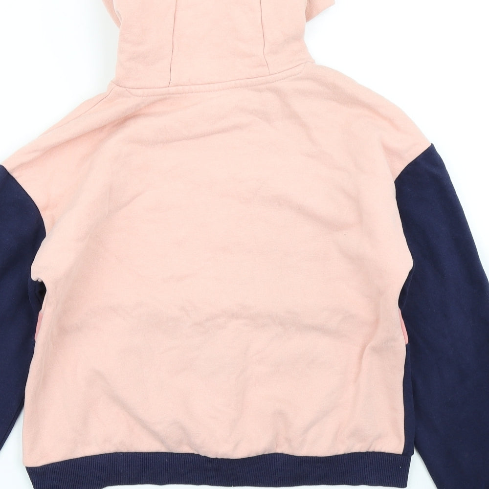 Nutmeg Girls Pink Colourblock  Pullover Hoodie Size 9-10 Years