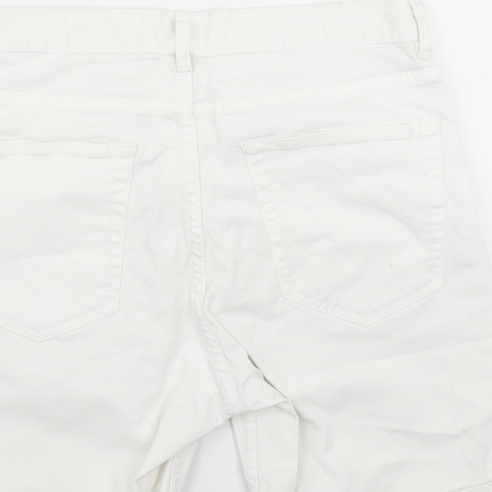 H&M Mens White  Denim Cargo Shorts Size 28 in