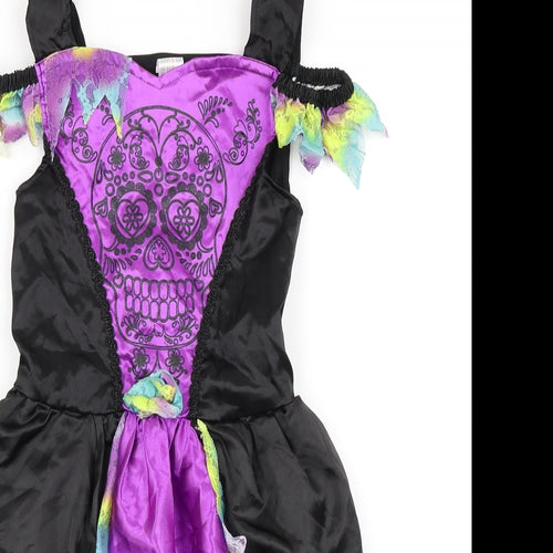 Wilko Girls Black   Ball Gown  Size 7-8 Years  - Halloween Costume