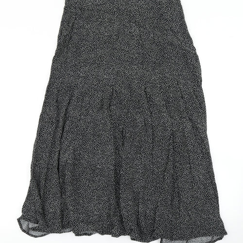 H&M Womens Black Polka Dot  Pleated Skirt Size 12