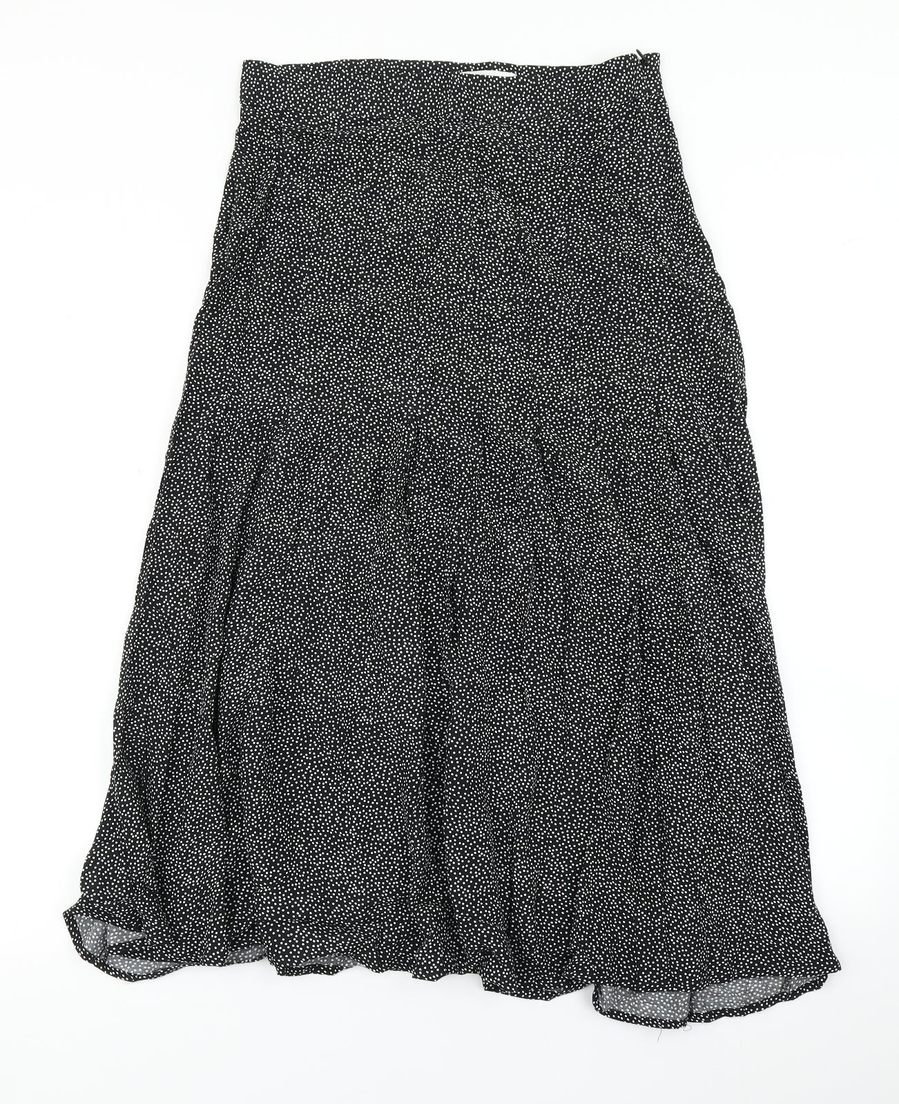H&M Womens Black Polka Dot  Pleated Skirt Size 12