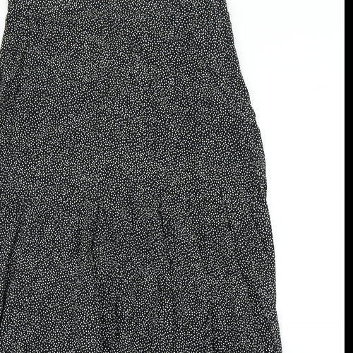 H&M Womens Black Polka Dot  Pleated Skirt Size 12