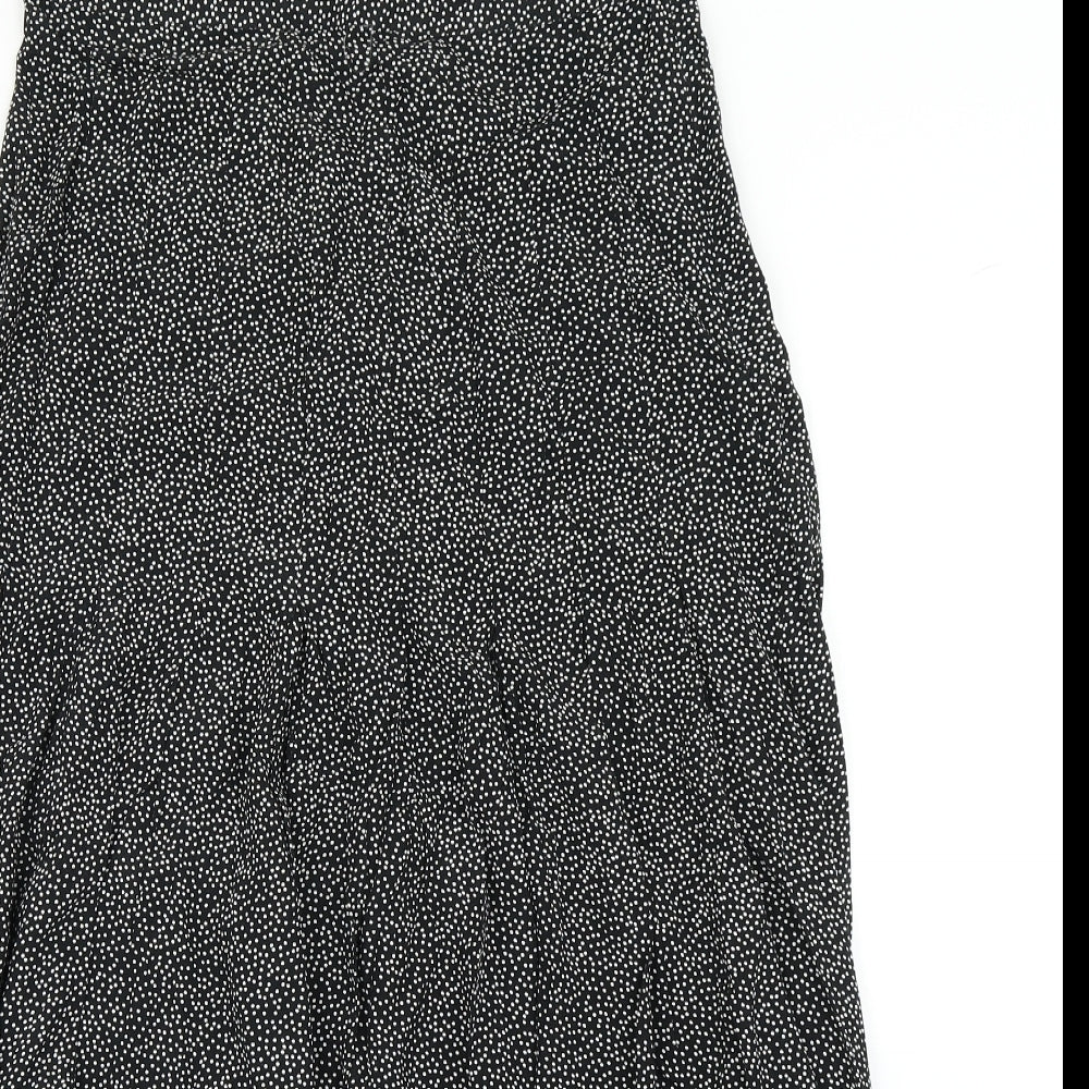 H&M Womens Black Polka Dot  Pleated Skirt Size 12