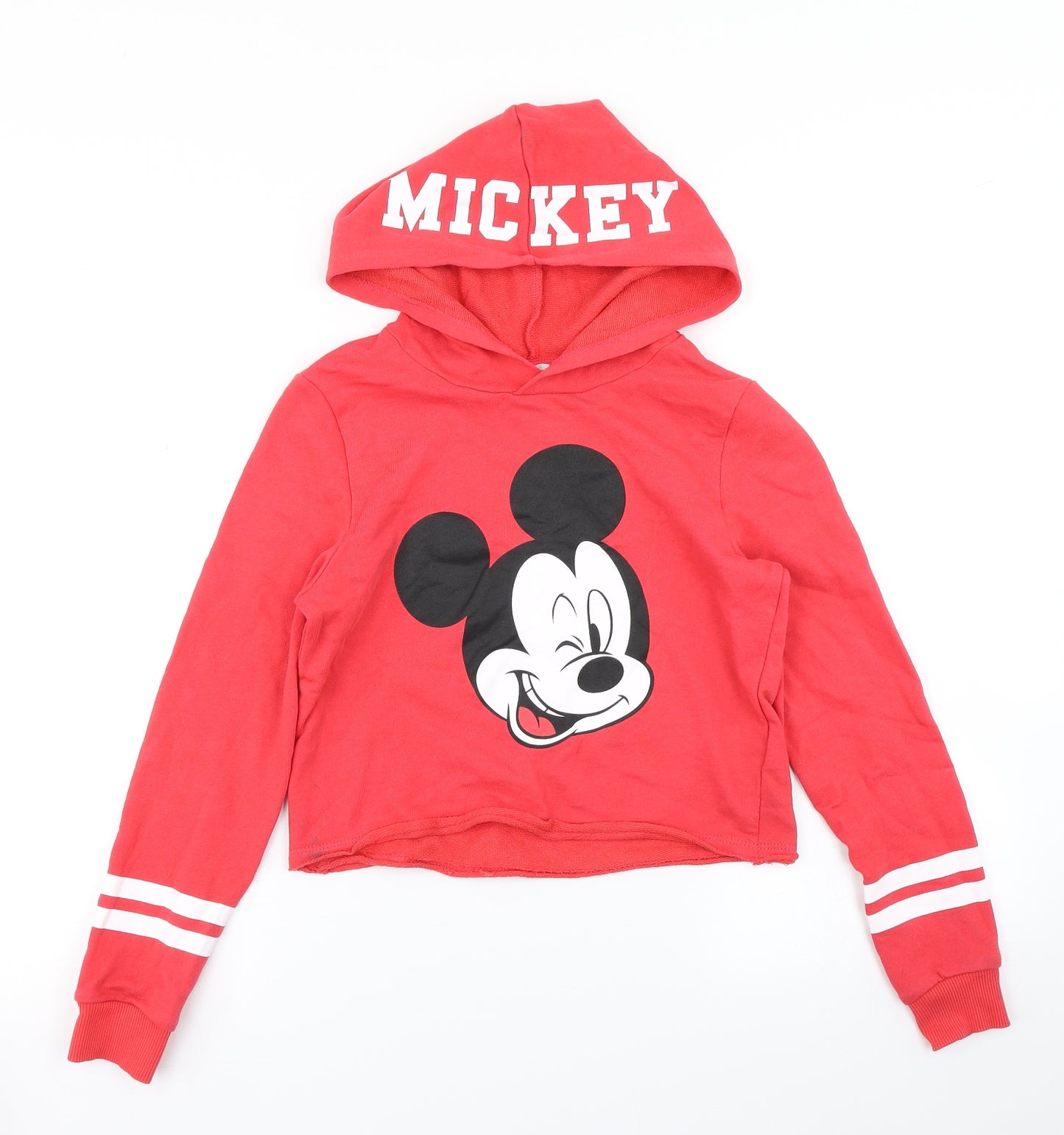 H&M Girls Red   Pullover Hoodie Size 11-12 Years  - Mickey Mouse