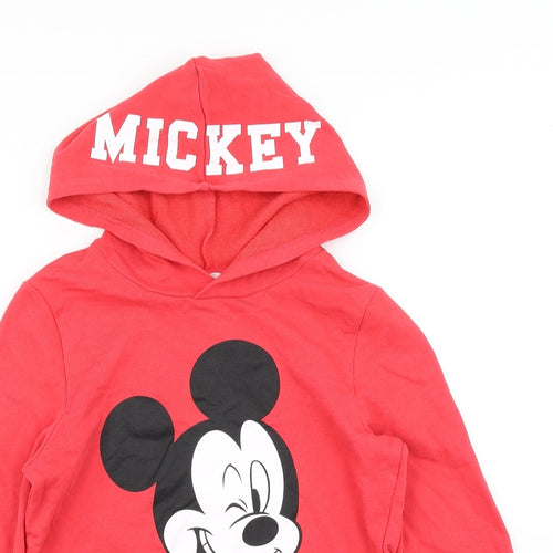 H&M Girls Red   Pullover Hoodie Size 11-12 Years  - Mickey Mouse
