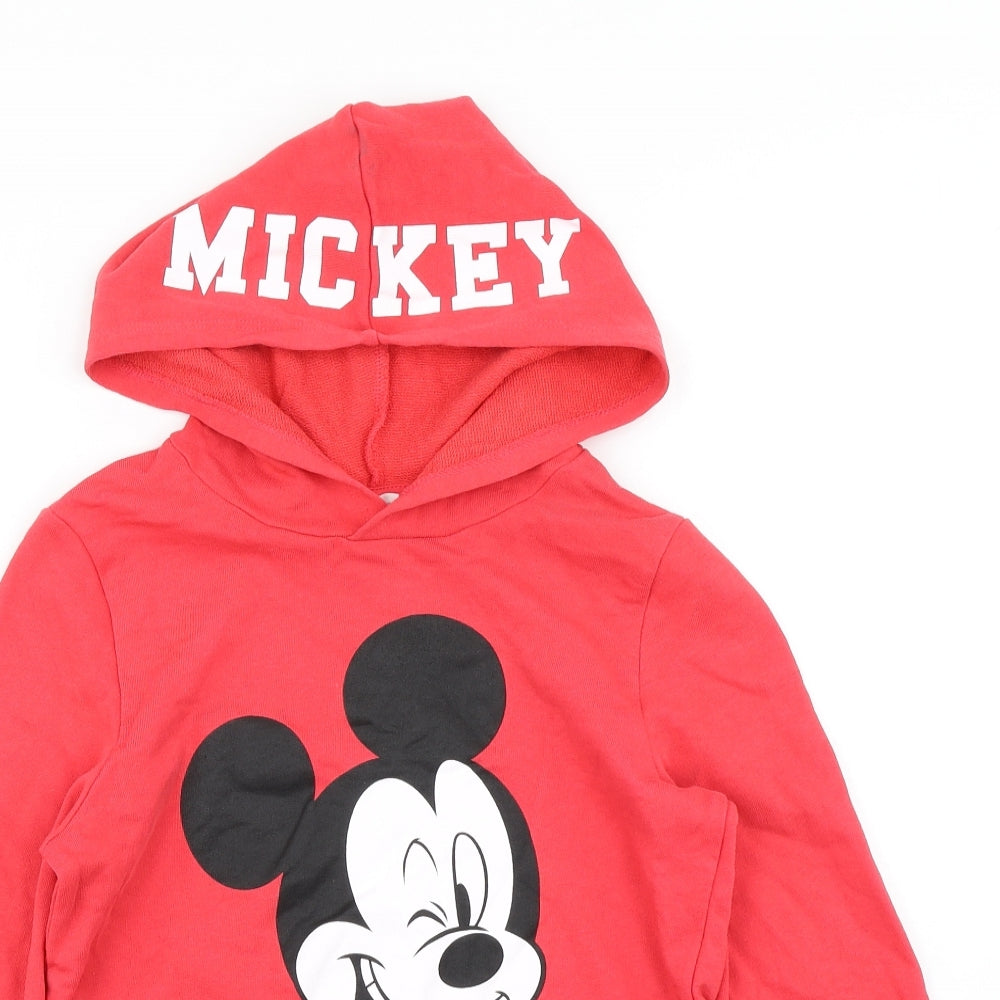 H&M Girls Red   Pullover Hoodie Size 11-12 Years  - Mickey Mouse