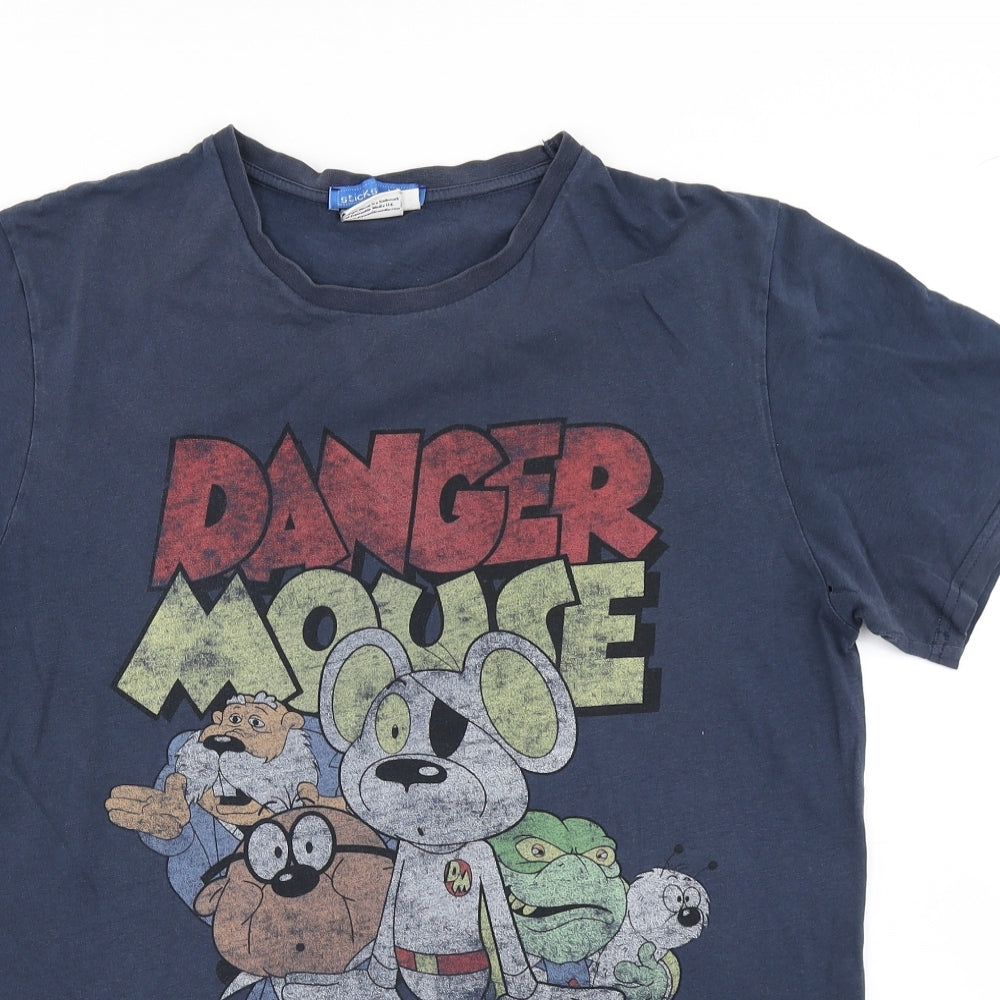 Sticks & Stones Mens Blue    T-Shirt Size S  - Danger Mouse