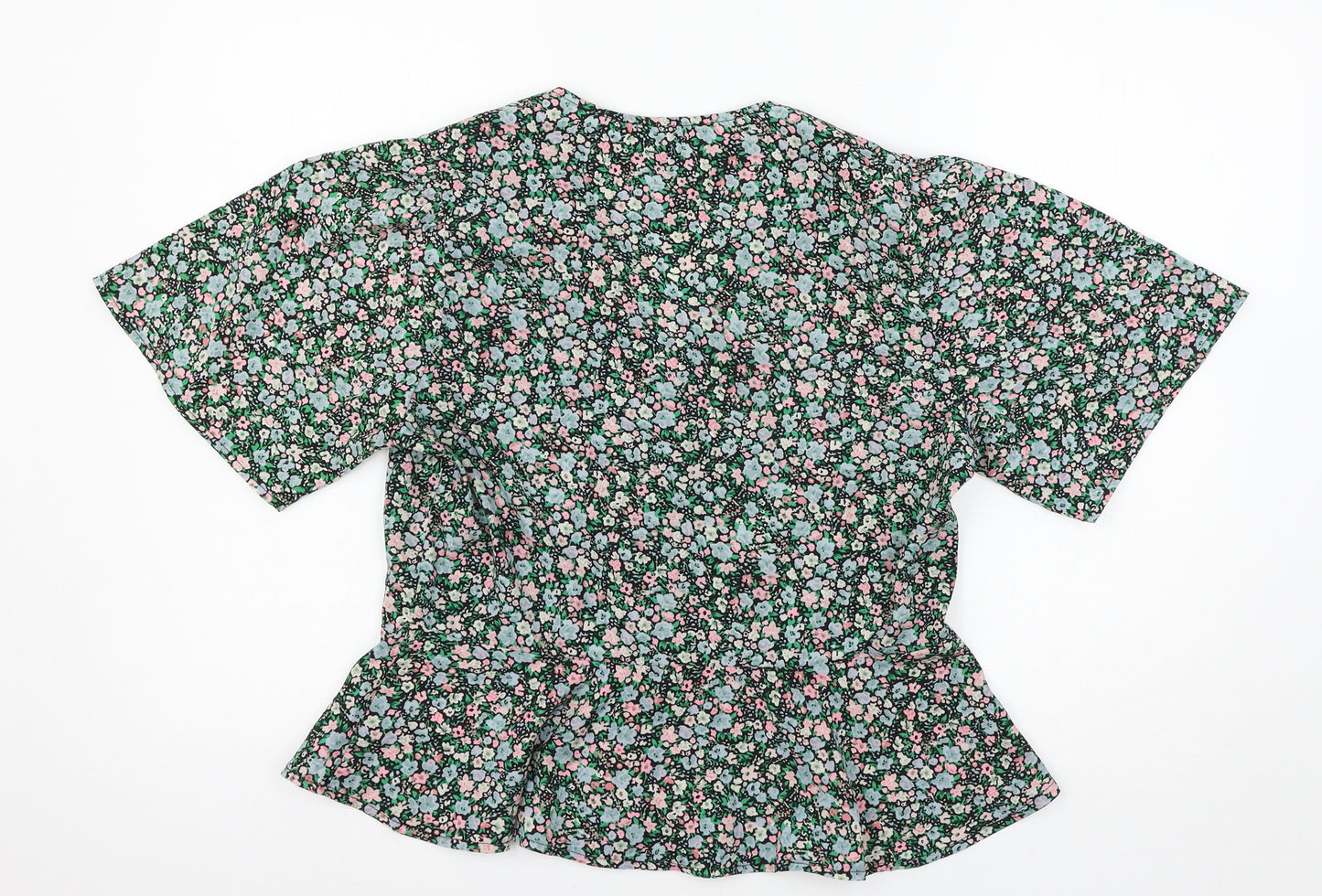 New Look Womens Green Floral  Basic Blouse Size 12