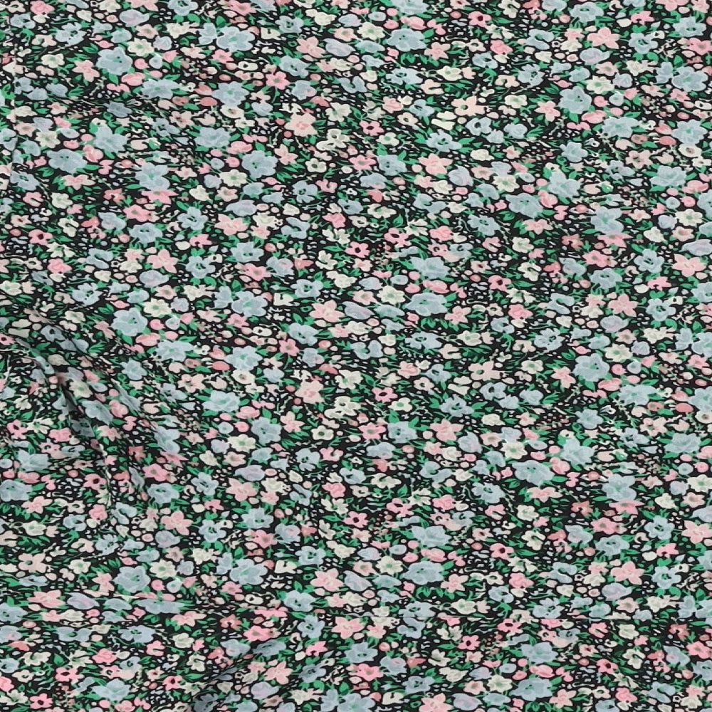 New Look Womens Green Floral  Basic Blouse Size 12