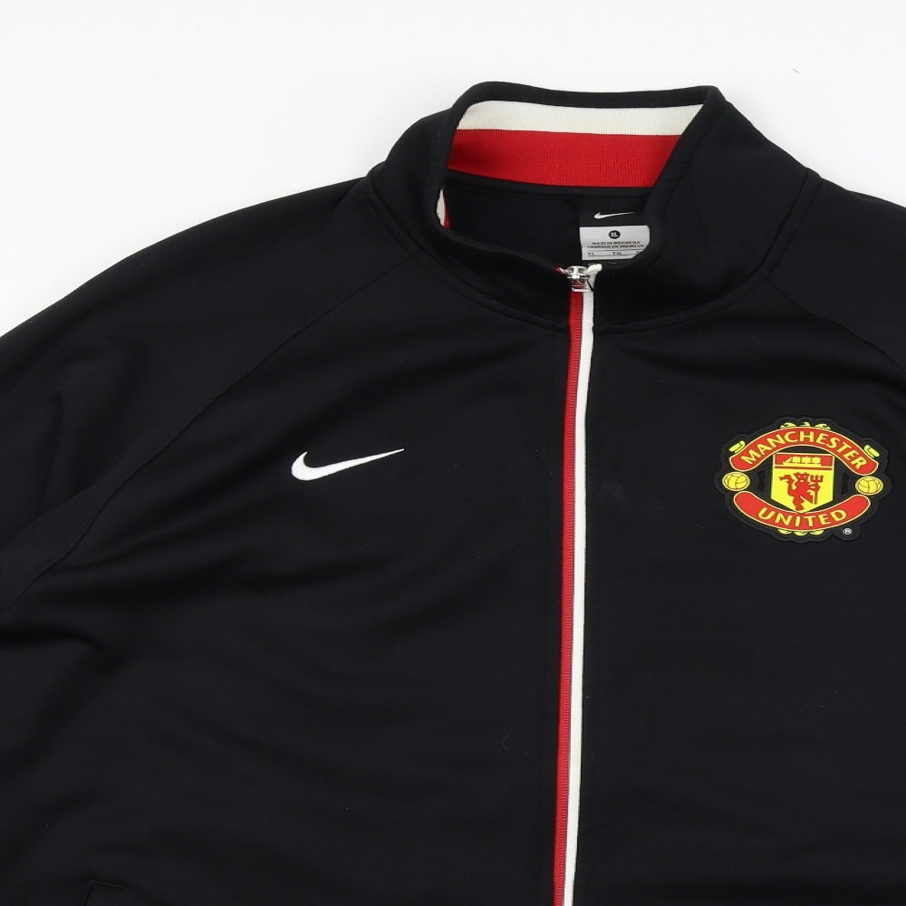 Nike Mens Black  Jersey Full Zip Sweatshirt Size XL  - Manchester United