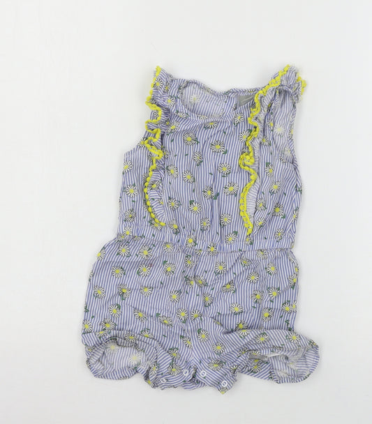 Primark Girls Blue Striped  Playsuit One-Piece Size 2-3 Years