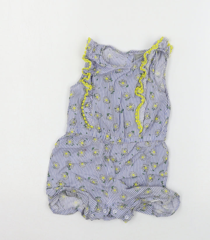 Primark Girls Blue Striped  Playsuit One-Piece Size 2-3 Years