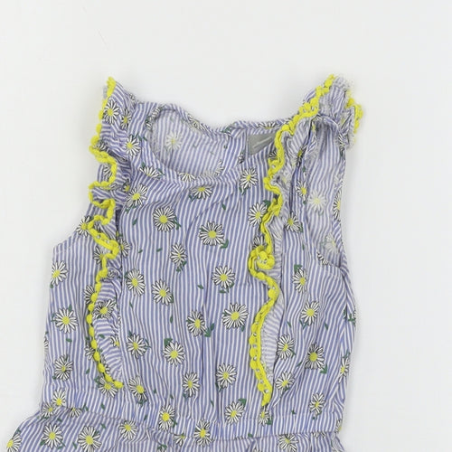 Primark Girls Blue Striped  Playsuit One-Piece Size 2-3 Years