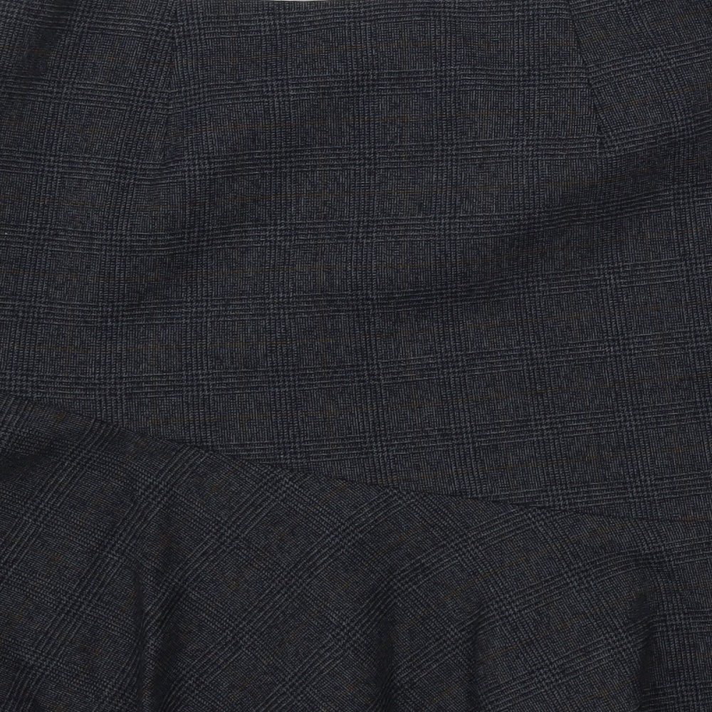 Marks and Spencer Womens Blue Plaid  Flare Skirt Size 28 in