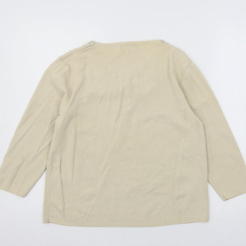 Talisa Womens Ivory  Knit Basic T-Shirt Size M