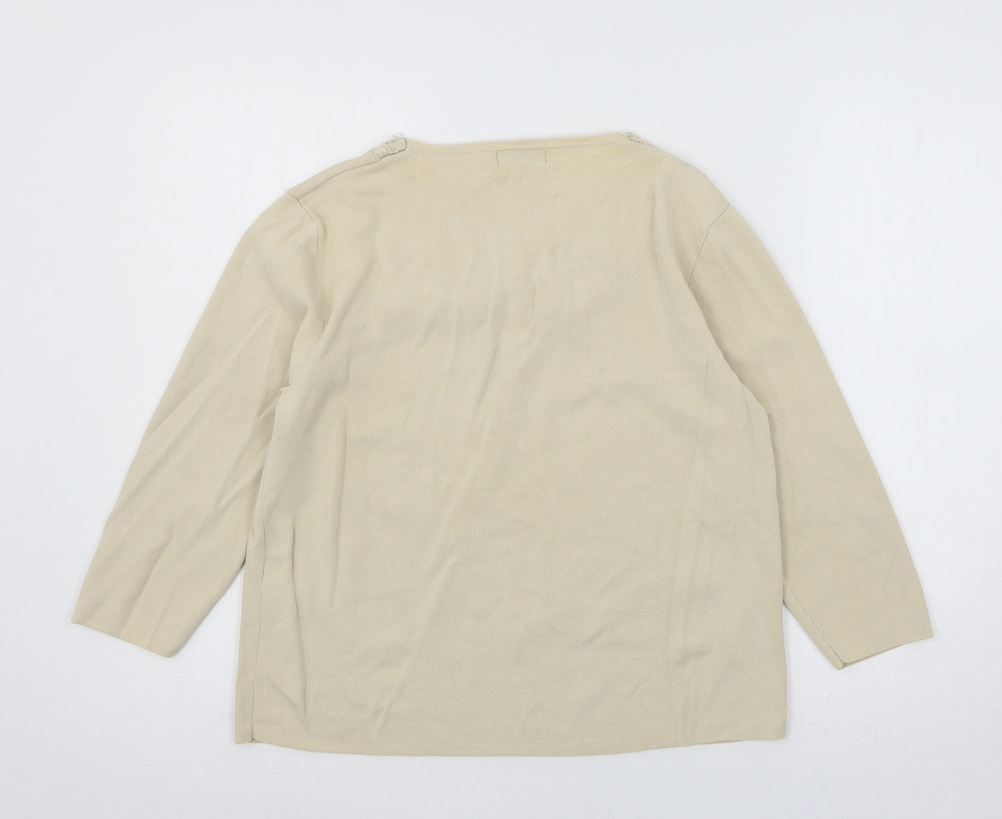 Talisa Womens Ivory  Knit Basic T-Shirt Size M