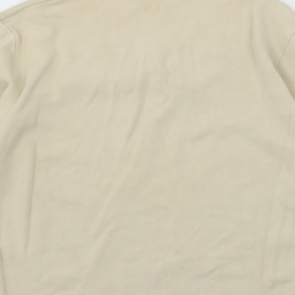 Talisa Womens Ivory  Knit Basic T-Shirt Size M