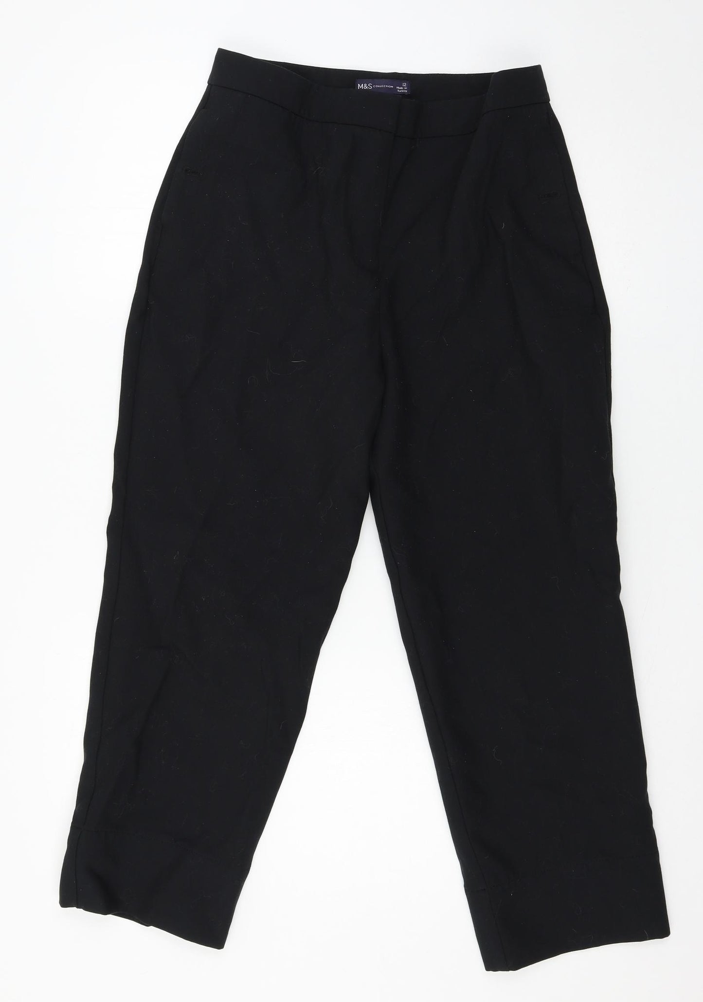 Marks and Spencer Womens Black   Trousers  Size 12 L24 in