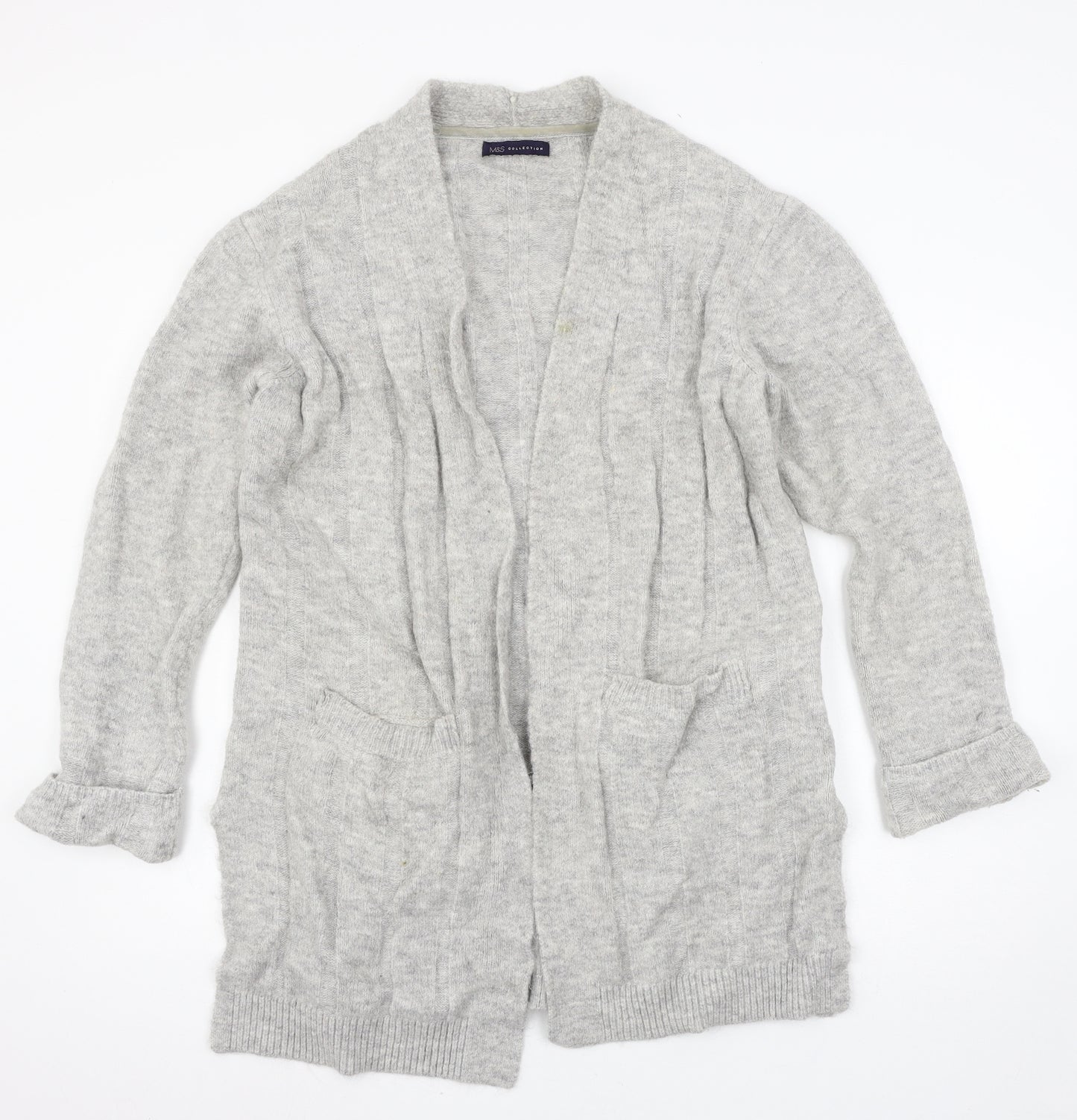 Marks and Spencer Womens Grey  Knit Cardigan Jumper Size M
