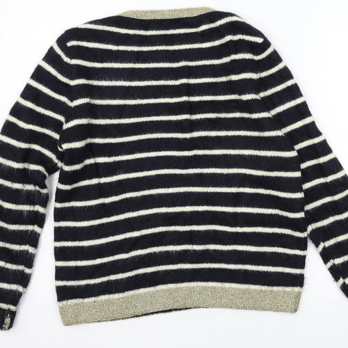 Marks and Spencer Womens Blue Striped Knit Pullover Jumper Size 12