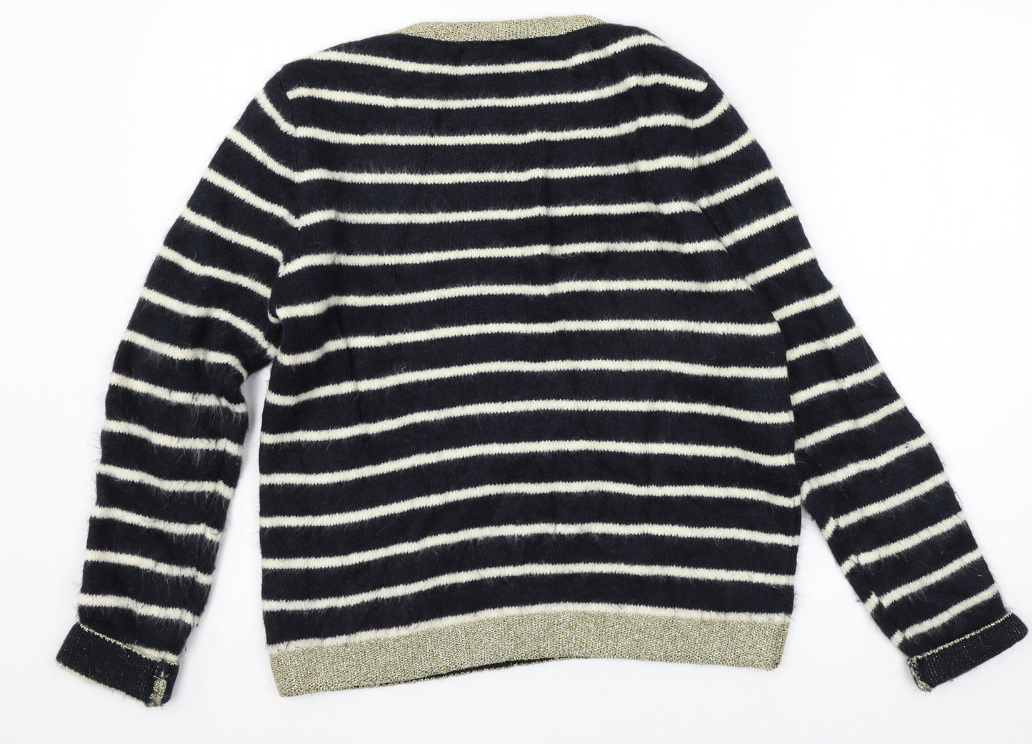 Marks and Spencer Womens Blue Striped Knit Pullover Jumper Size 12