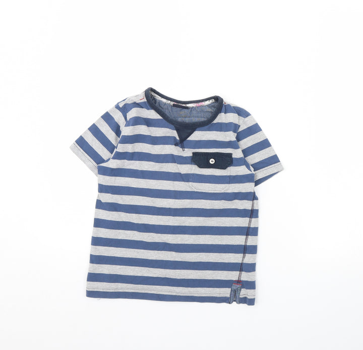 NEXT Boys Grey Striped  Basic T-Shirt Size 8 Years