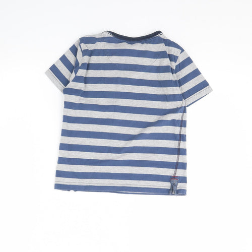 NEXT Boys Grey Striped  Basic T-Shirt Size 8 Years