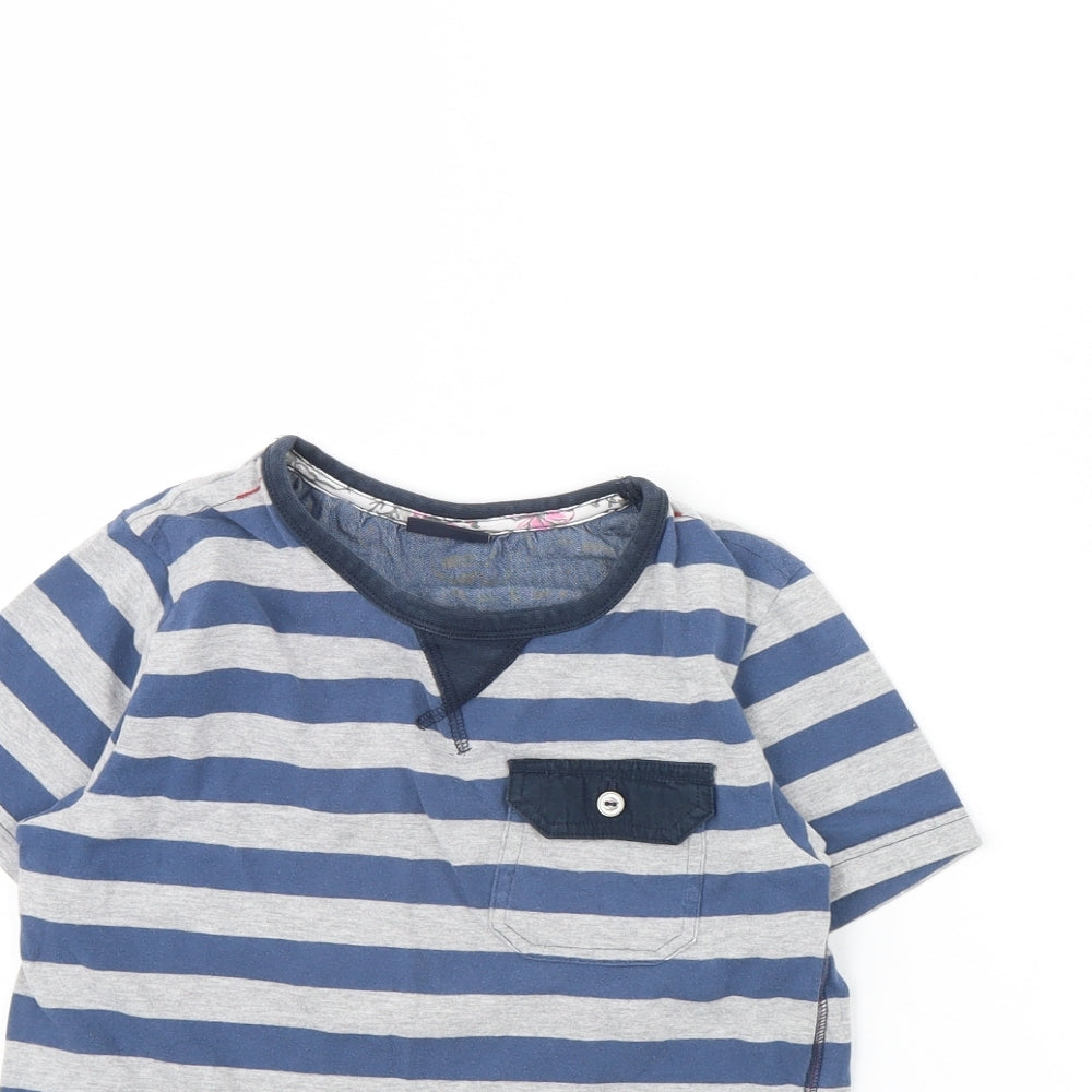 NEXT Boys Grey Striped  Basic T-Shirt Size 8 Years