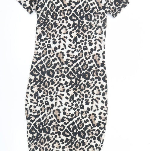 Dorothy Perkins Womens Brown Animal Print  Maxi  Size 8