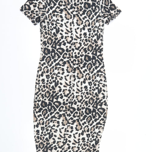 Dorothy Perkins Womens Brown Animal Print  Maxi  Size 8