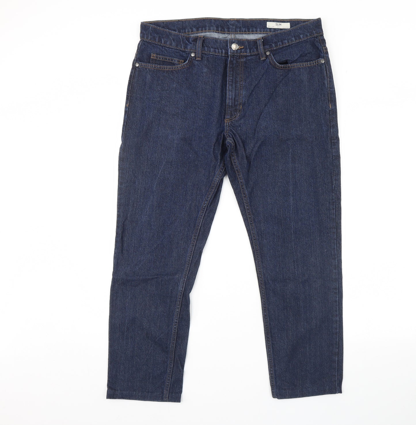 M&S Mens Blue  Denim Cropped Jeans Size 34 L27 in