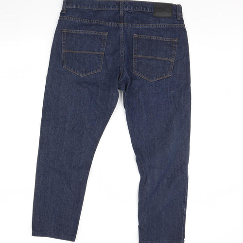 M&S Mens Blue  Denim Cropped Jeans Size 34 L27 in