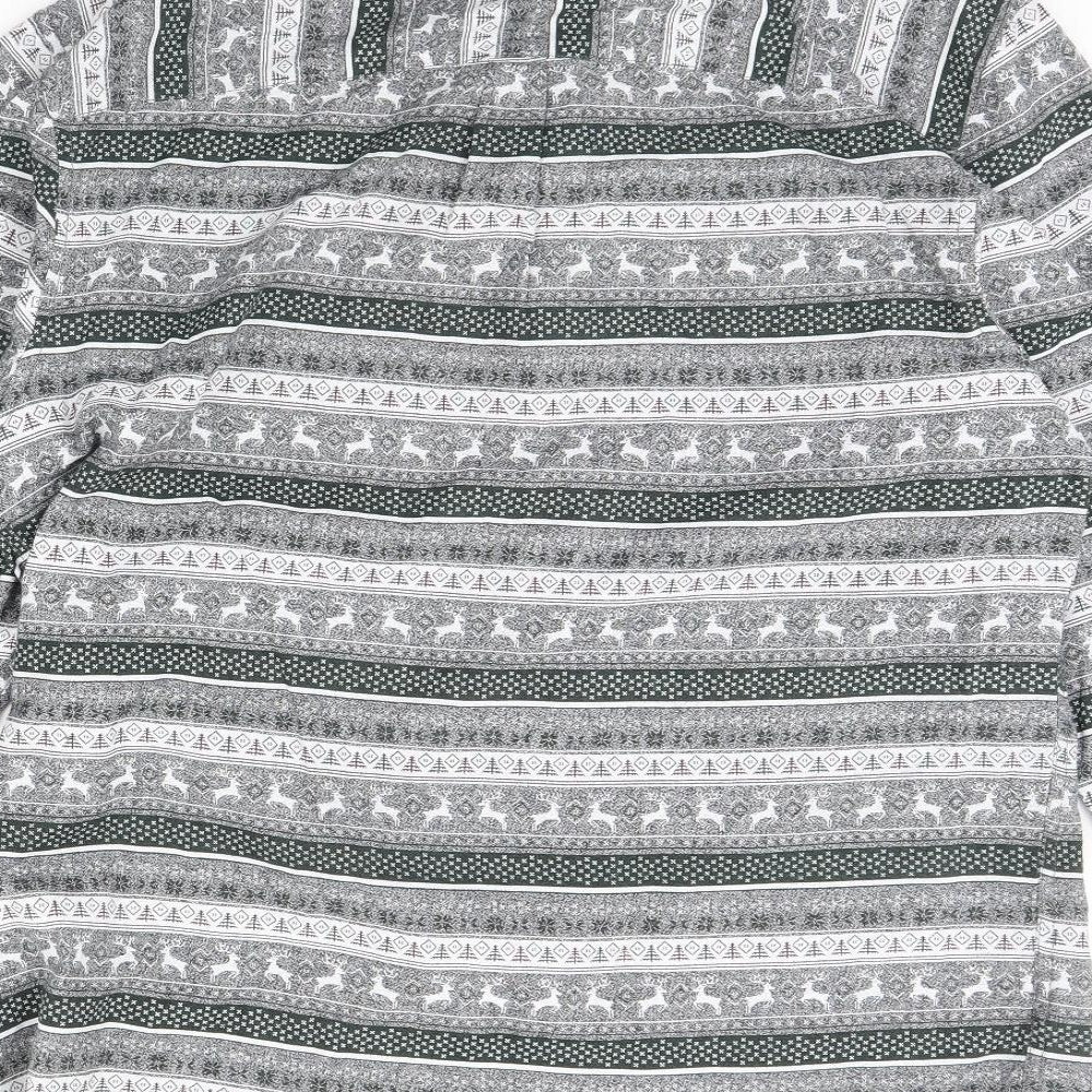 TU Mens Grey Striped   Dress Shirt Size L  - Christmas