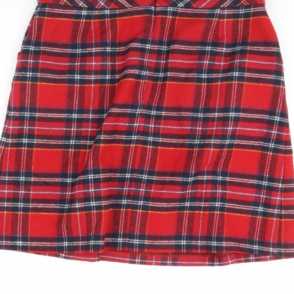 TU Womens Red Check  Mini Skirt Size 8